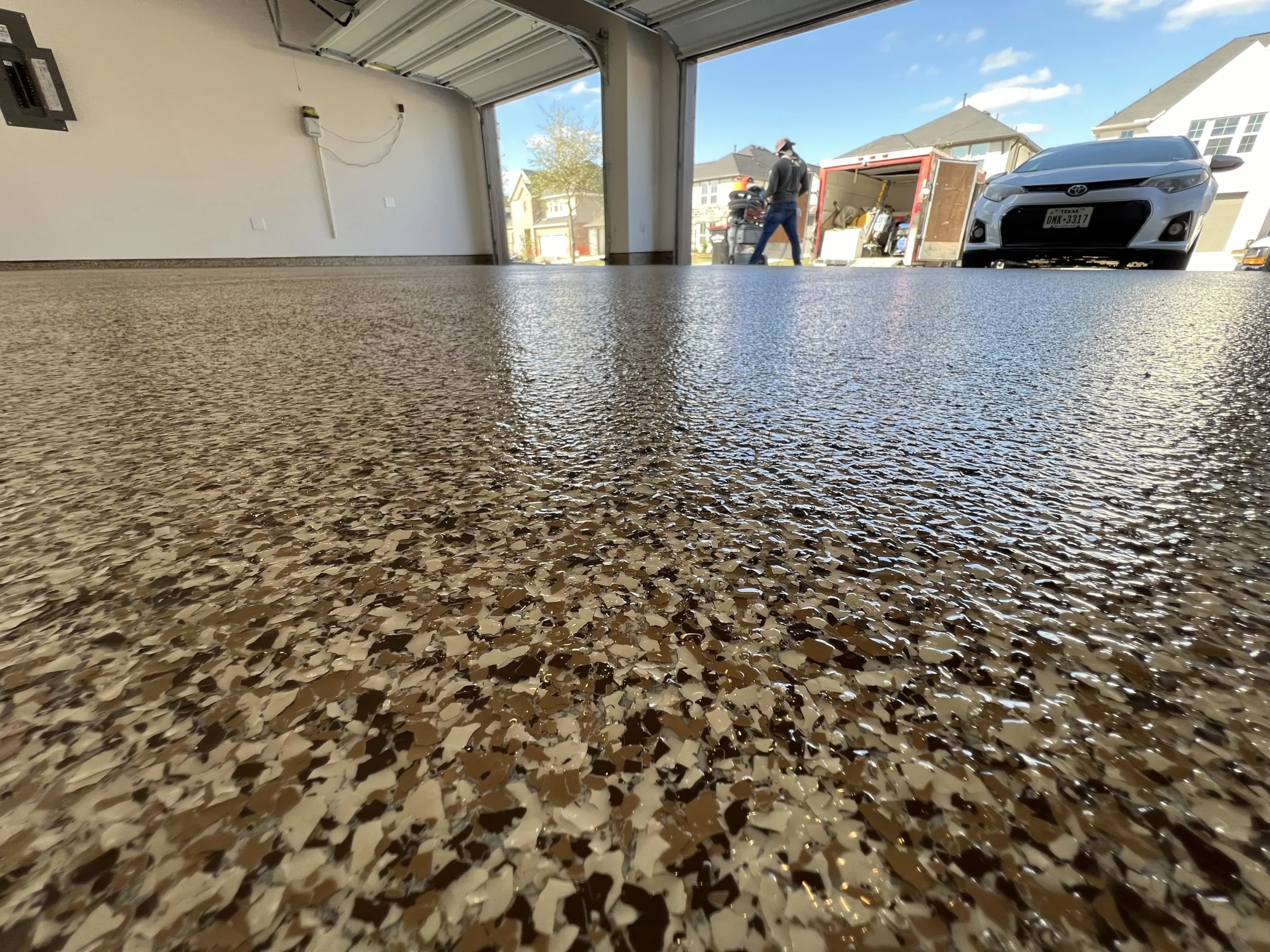 Polyaspartic garage floor coating installed in Elkton, MD